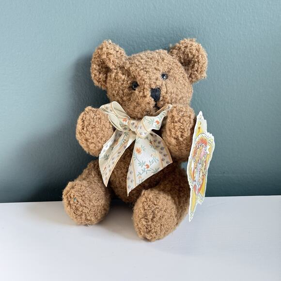 Commonwealth Teddy Bear Plush 5" Pastel Bow Tie Stuffed Animal Toy‎ Easter VTG - Picture 2 of 9